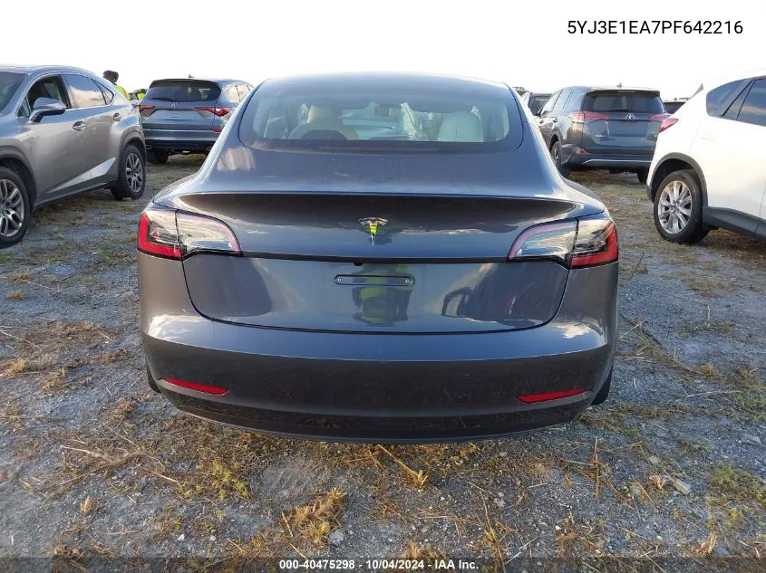 5YJ3E1EA7PF642216 2023 Tesla Model 3 Rear-Wheel Drive