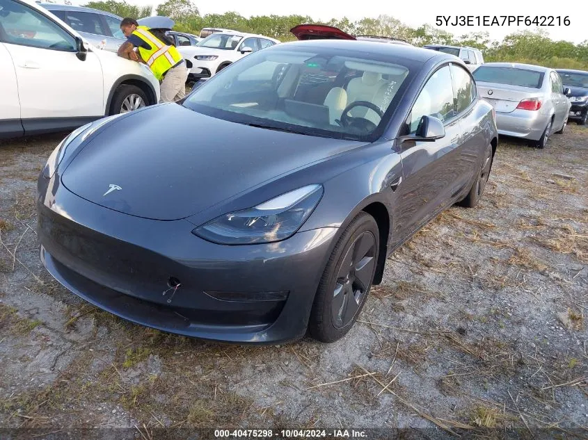 2023 Tesla Model 3 Rear-Wheel Drive VIN: 5YJ3E1EA7PF642216 Lot: 40475298