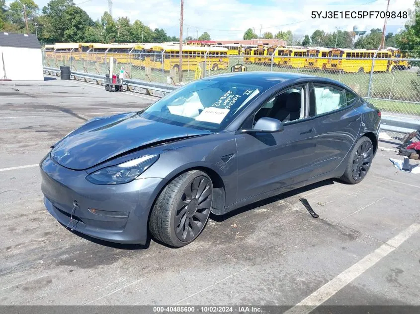 2023 Tesla Model 3 Performance Dual Motor All-Wheel Drive VIN: 5YJ3E1EC5PF709848 Lot: 40485600