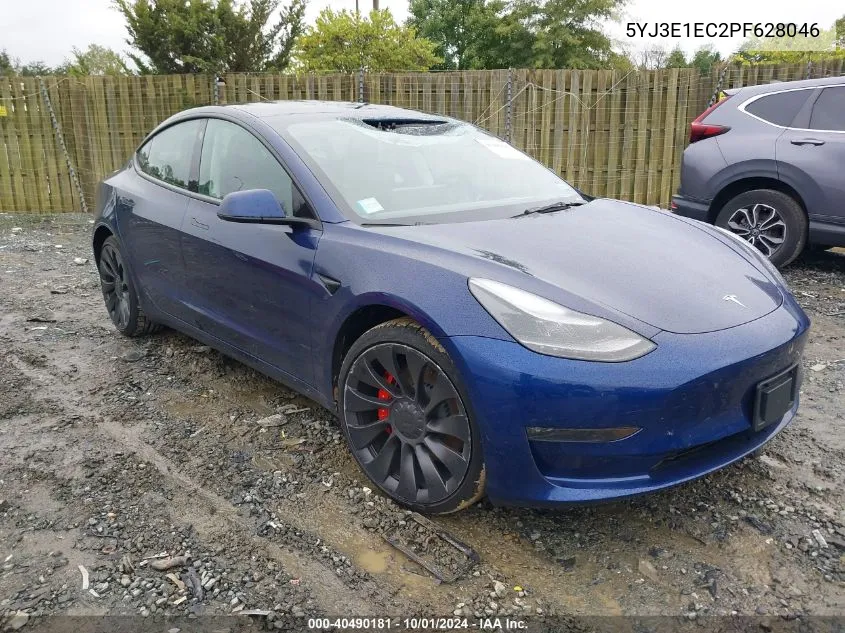 2023 Tesla Model 3 Performance Dual Motor All-Wheel Drive VIN: 5YJ3E1EC2PF628046 Lot: 40490181