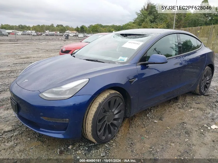 2023 Tesla Model 3 Performance Dual Motor All-Wheel Drive VIN: 5YJ3E1EC2PF628046 Lot: 40490181