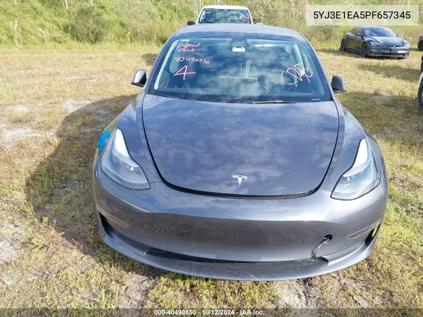 2023 Tesla Model 3 VIN: 5YJ3E1EA5PF657345 Lot: 40490850