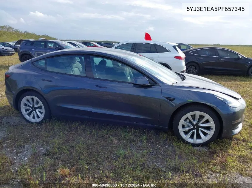 2023 Tesla Model 3 VIN: 5YJ3E1EA5PF657345 Lot: 40490850