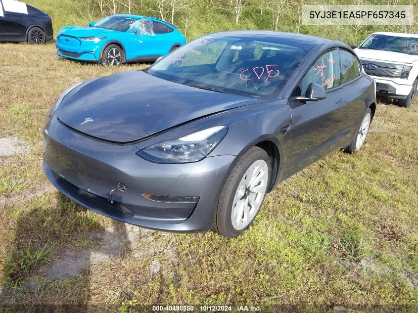 2023 Tesla Model 3 VIN: 5YJ3E1EA5PF657345 Lot: 40490850