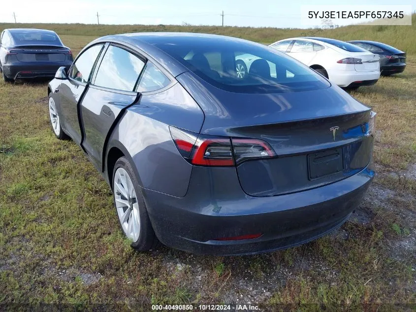 2023 Tesla Model 3 VIN: 5YJ3E1EA5PF657345 Lot: 40490850