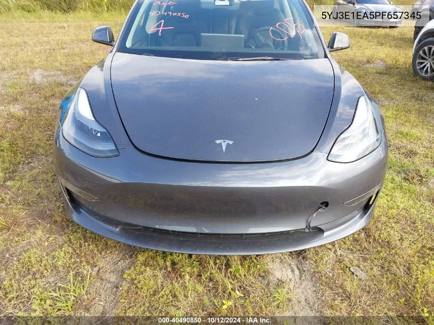 2023 Tesla Model 3 VIN: 5YJ3E1EA5PF657345 Lot: 40490850