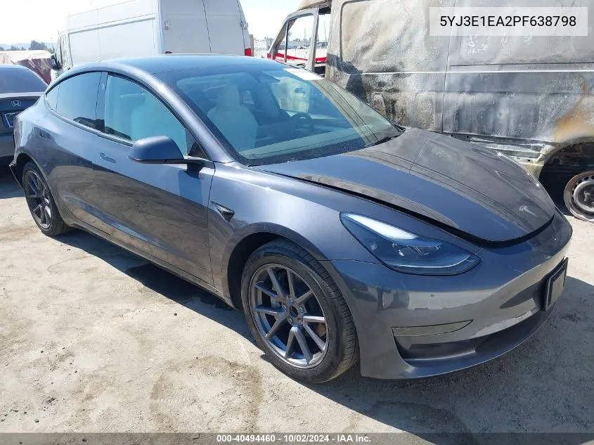 2023 Tesla Model 3 Rear-Wheel Drive VIN: 5YJ3E1EA2PF638798 Lot: 40494460