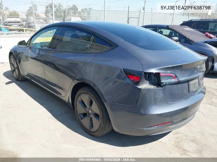 5YJ3E1EA2PF638798 2023 Tesla Model 3 Rear-Wheel Drive