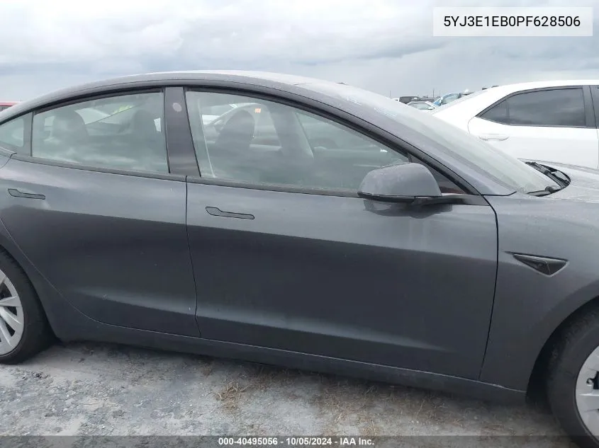 2023 Tesla Model 3 VIN: 5YJ3E1EB0PF628506 Lot: 40495056