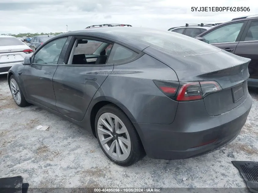 2023 Tesla Model 3 VIN: 5YJ3E1EB0PF628506 Lot: 40495056