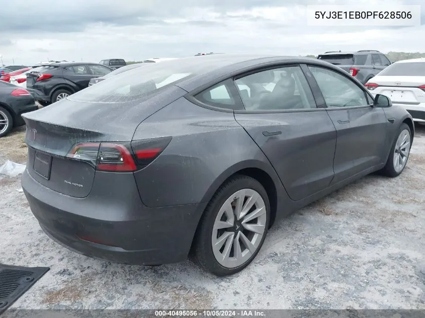 2023 Tesla Model 3 VIN: 5YJ3E1EB0PF628506 Lot: 40495056