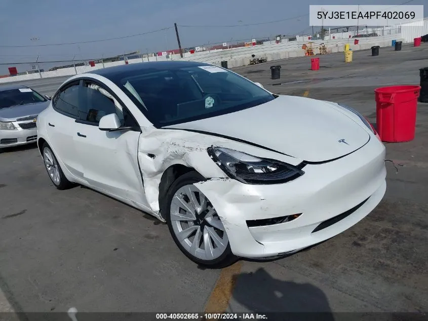 2023 Tesla Model 3 Rear-Wheel Drive VIN: 5YJ3E1EA4PF402069 Lot: 40502665