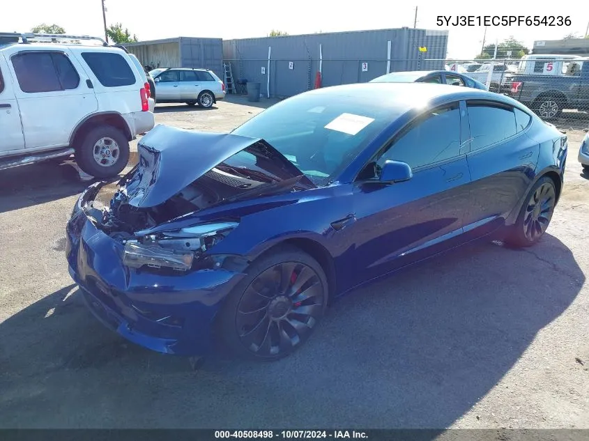 2023 Tesla Model 3 Performance Dual Motor All-Wheel Drive VIN: 5YJ3E1EC5PF654236 Lot: 40508498