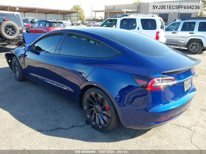 2023 Tesla Model 3 Performance Dual Motor All-Wheel Drive VIN: 5YJ3E1EC5PF654236 Lot: 40508498