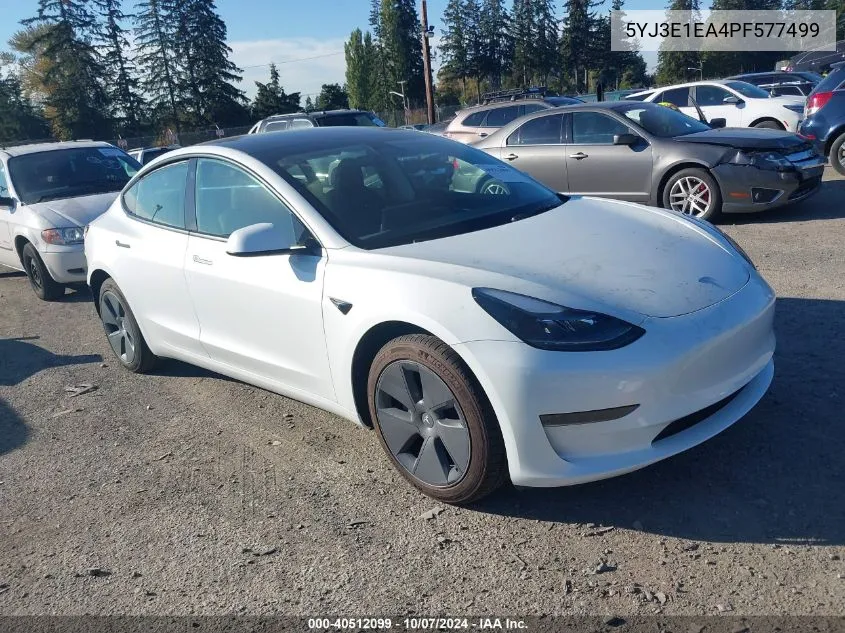 2023 Tesla Model 3 Rear-Wheel Drive VIN: 5YJ3E1EA4PF577499 Lot: 40512099