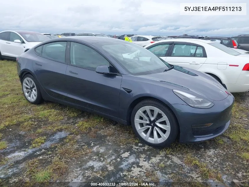 2023 Tesla Model 3 VIN: 5YJ3E1EA4PF511213 Lot: 40533233