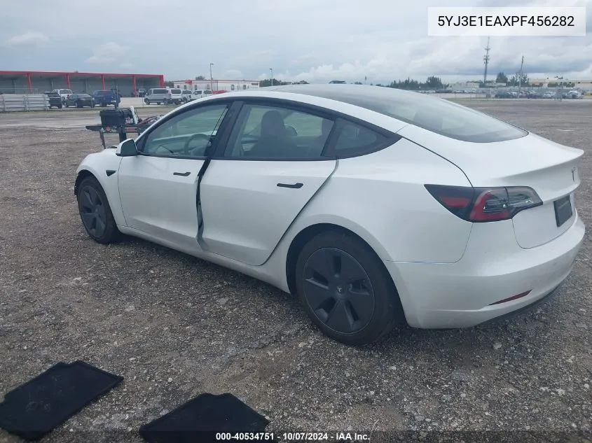 2023 Tesla Model 3 Rear-Wheel Drive VIN: 5YJ3E1EAXPF456282 Lot: 40534751