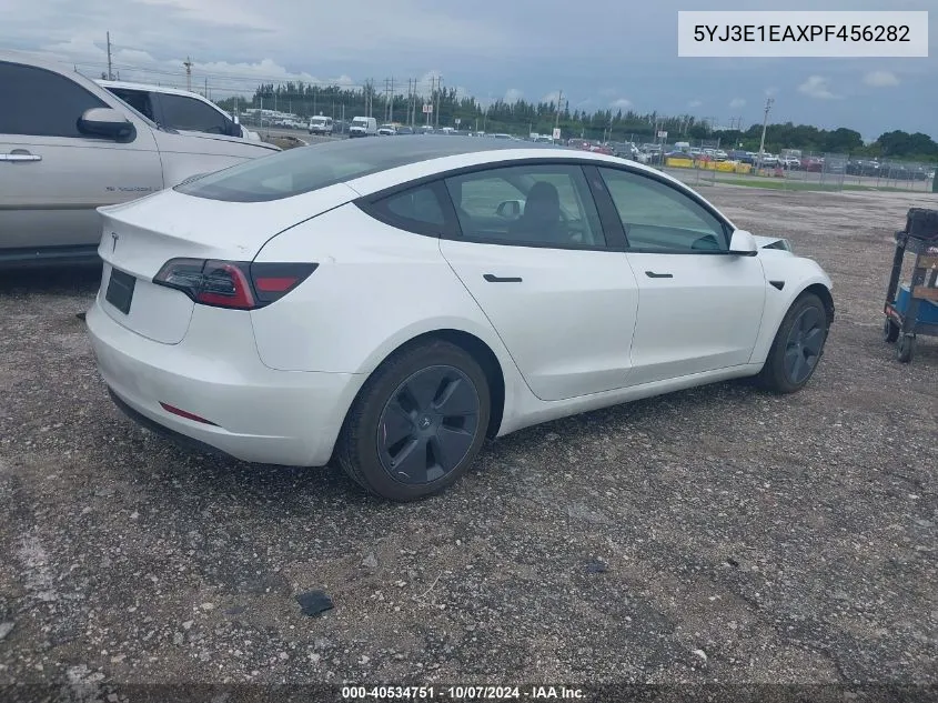 2023 Tesla Model 3 Rear-Wheel Drive VIN: 5YJ3E1EAXPF456282 Lot: 40534751