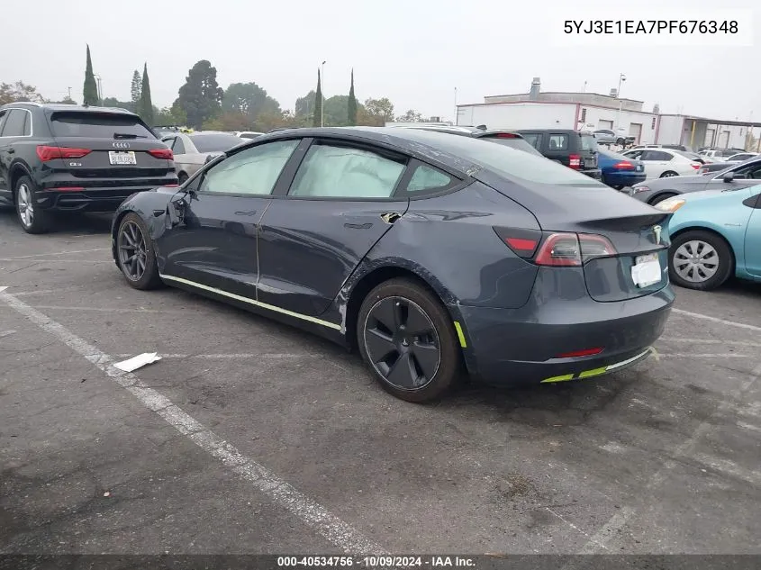 2023 Tesla Model 3 Rear-Wheel Drive VIN: 5YJ3E1EA7PF676348 Lot: 40534756