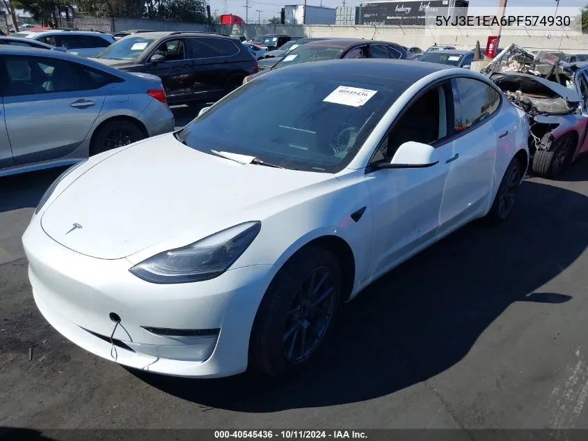 2023 Tesla Model 3 Rear-Wheel Drive VIN: 5YJ3E1EA6PF574930 Lot: 40545436