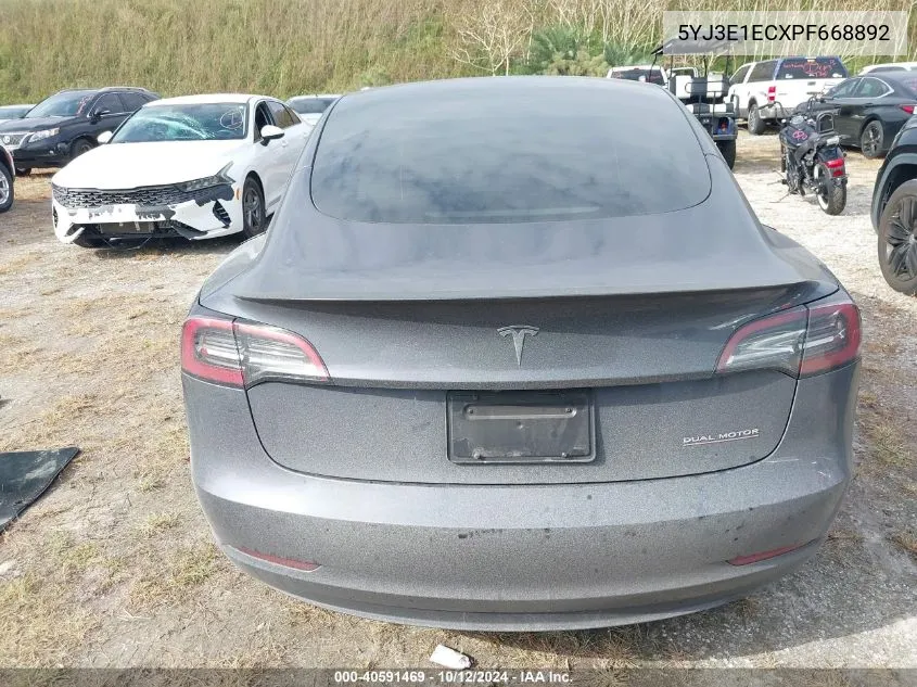 2023 Tesla Model 3 Performance Dual Motor All-Wheel Drive VIN: 5YJ3E1ECXPF668892 Lot: 40591469