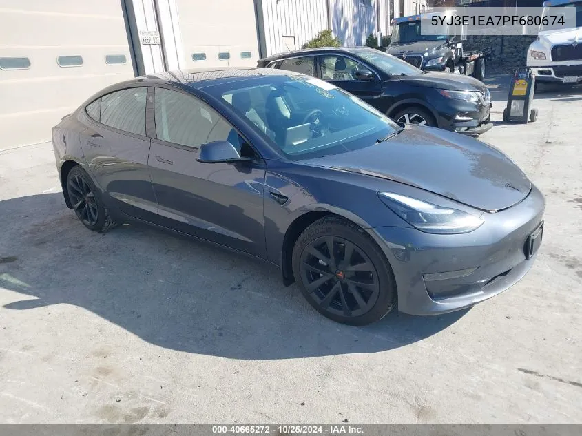 2023 Tesla Model 3 Rear-Wheel Drive VIN: 5YJ3E1EA7PF680674 Lot: 40665272