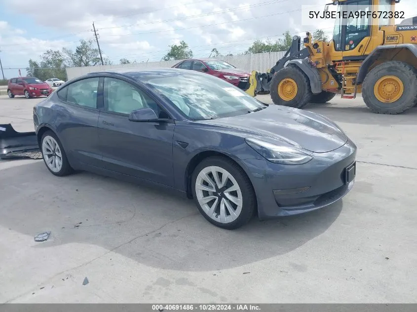 2023 Tesla Model 3 Rear-Wheel Drive VIN: 5YJ3E1EA9PF672382 Lot: 40691486