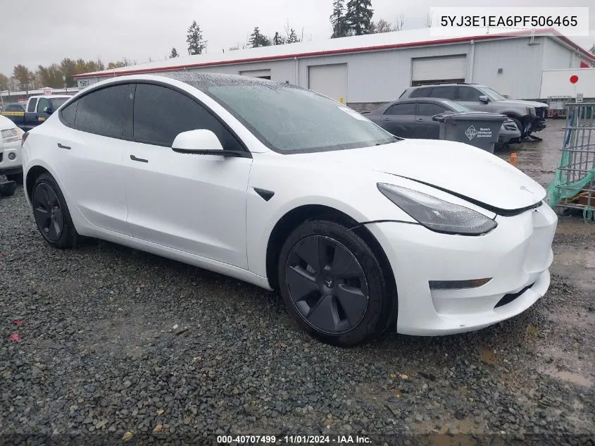 2023 Tesla Model 3 Rear-Wheel Drive VIN: 5YJ3E1EA6PF506465 Lot: 40707499