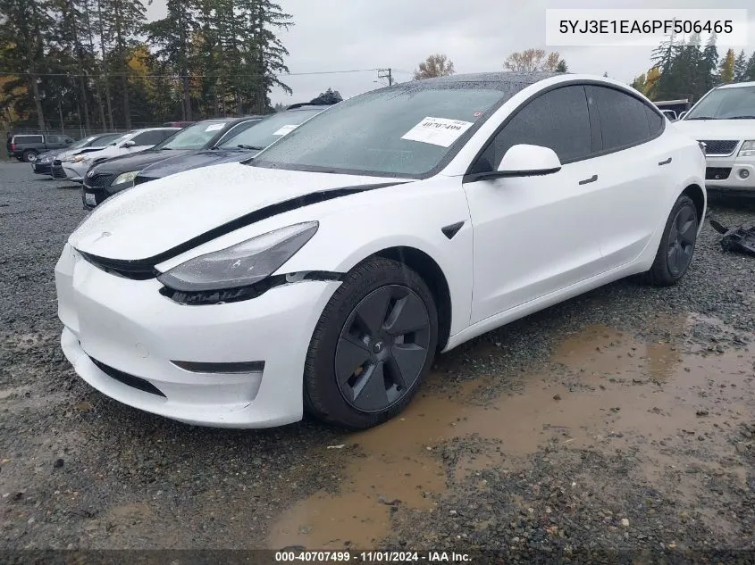 2023 Tesla Model 3 Rear-Wheel Drive VIN: 5YJ3E1EA6PF506465 Lot: 40707499