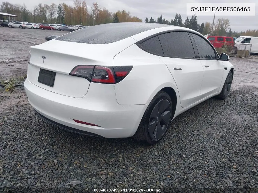 2023 Tesla Model 3 Rear-Wheel Drive VIN: 5YJ3E1EA6PF506465 Lot: 40707499