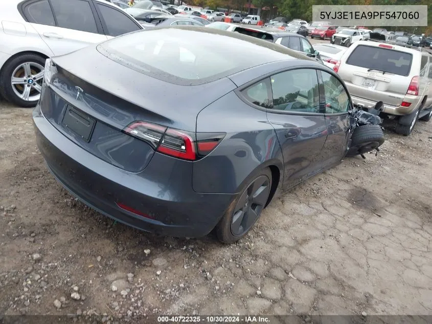 2023 Tesla Model 3 Rear-Wheel Drive VIN: 5YJ3E1EA9PF547060 Lot: 40722325