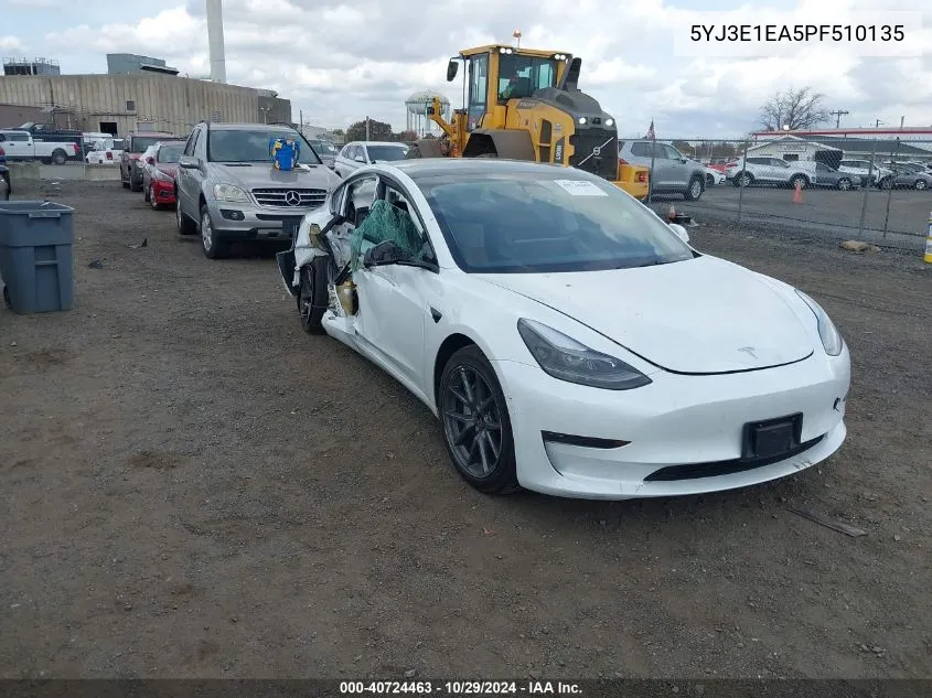 2023 Tesla Model 3 Rear-Wheel Drive VIN: 5YJ3E1EA5PF510135 Lot: 40724463