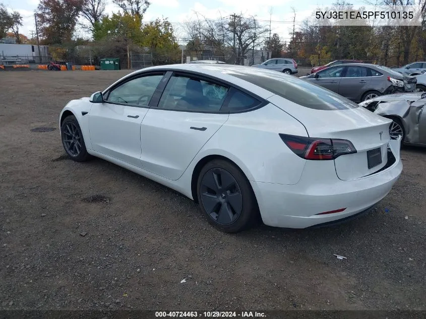 5YJ3E1EA5PF510135 2023 Tesla Model 3 Rear-Wheel Drive