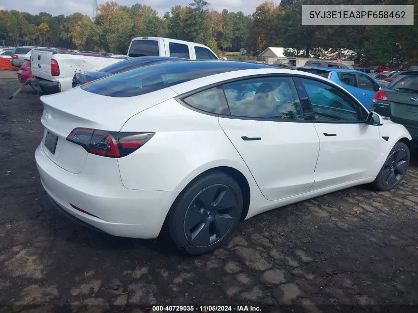 2023 Tesla Model 3 Rear-Wheel Drive VIN: 5YJ3E1EA3PF658462 Lot: 40729035