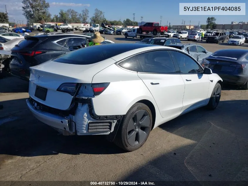 2023 Tesla Model 3 Rear-Wheel Drive VIN: 5YJ3E1EA1PF404085 Lot: 40732750