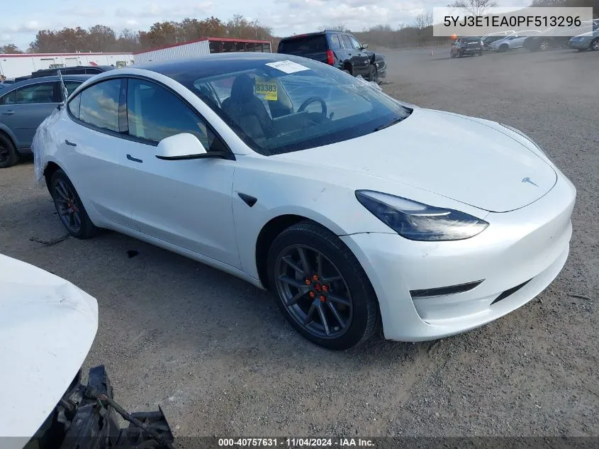 2023 Tesla Model 3 Rear-Wheel Drive VIN: 5YJ3E1EA0PF513296 Lot: 40757631