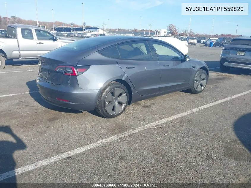 2023 Tesla Model 3 Rear-Wheel Drive VIN: 5YJ3E1EA1PF559820 Lot: 40760668