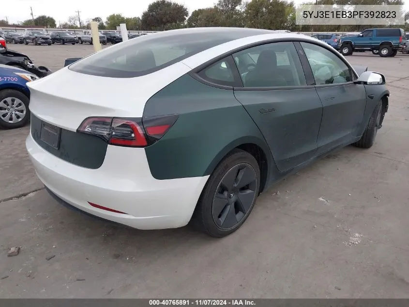 2023 Tesla Model 3 Long Range Dual Motor All-Wheel Drive VIN: 5YJ3E1EB3PF392823 Lot: 40765891