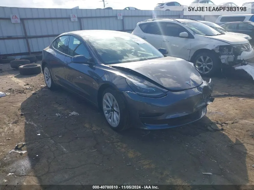 2023 Tesla Model 3 Rear-Wheel Drive VIN: 5YJ3E1EA6PF383198 Lot: 40780510