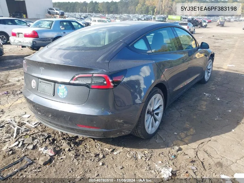 2023 Tesla Model 3 Rear-Wheel Drive VIN: 5YJ3E1EA6PF383198 Lot: 40780510