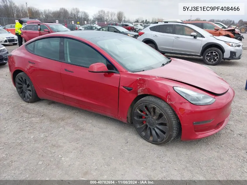 2023 Tesla Model 3 Performance Dual Motor All-Wheel Drive VIN: 5YJ3E1EC9PF408466 Lot: 40782654