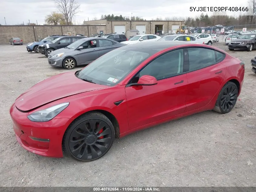 2023 Tesla Model 3 Performance Dual Motor All-Wheel Drive VIN: 5YJ3E1EC9PF408466 Lot: 40782654