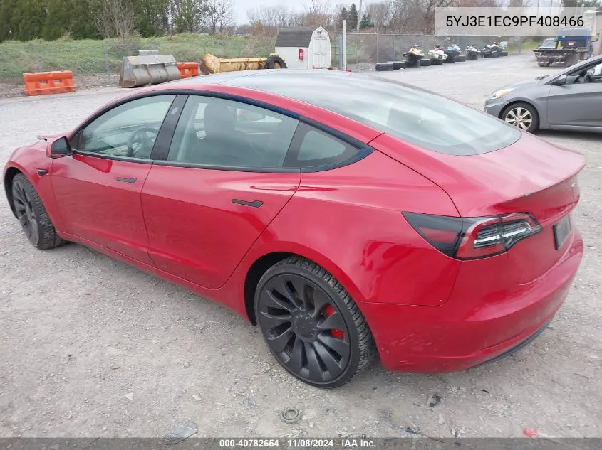 2023 Tesla Model 3 Performance Dual Motor All-Wheel Drive VIN: 5YJ3E1EC9PF408466 Lot: 40782654