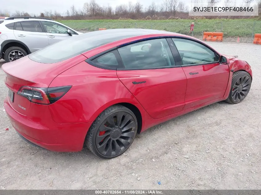 2023 Tesla Model 3 Performance Dual Motor All-Wheel Drive VIN: 5YJ3E1EC9PF408466 Lot: 40782654