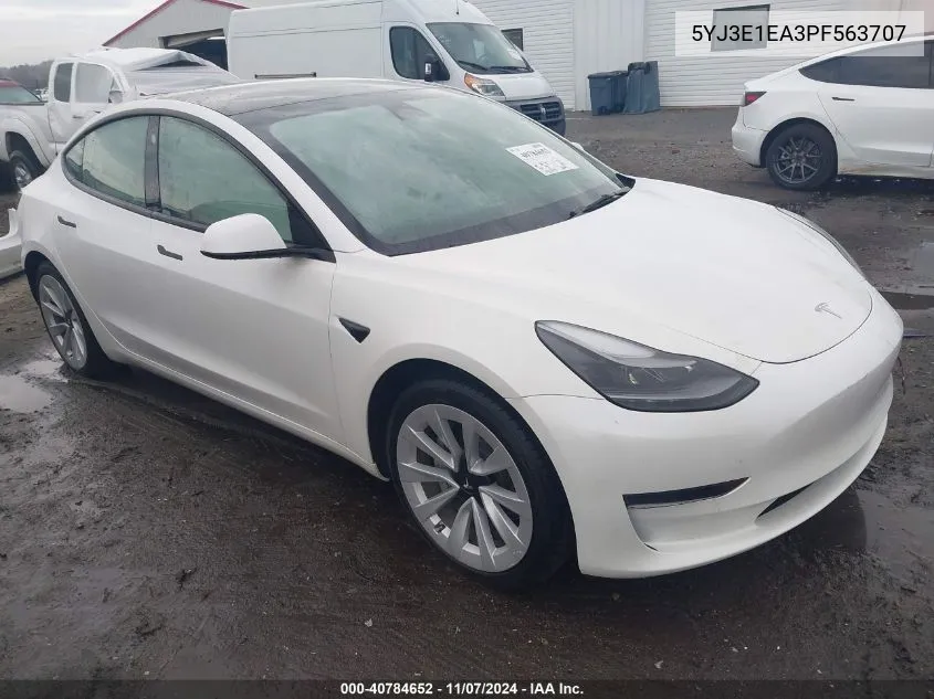 2023 Tesla Model 3 Rear-Wheel Drive VIN: 5YJ3E1EA3PF563707 Lot: 40784652