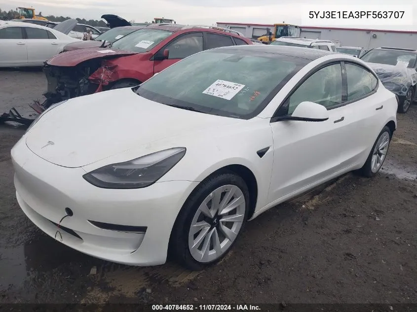 2023 Tesla Model 3 Rear-Wheel Drive VIN: 5YJ3E1EA3PF563707 Lot: 40784652