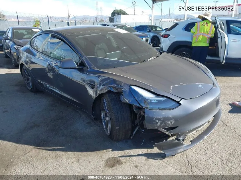 2023 Tesla Model 3 Long Range Dual Motor All-Wheel Drive VIN: 5YJ3E1EB3PF636082 Lot: 40784928