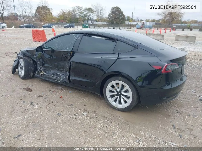 2023 Tesla Model 3 Rear-Wheel Drive VIN: 5YJ3E1EA9PF592564 Lot: 40791648