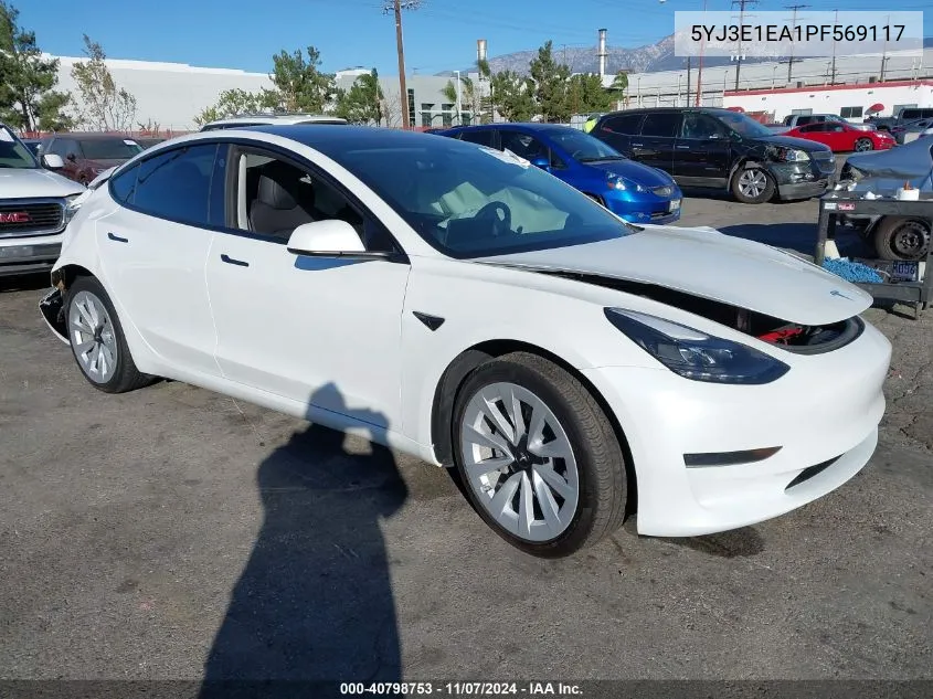 2023 Tesla Model 3 Rear-Wheel Drive VIN: 5YJ3E1EA1PF569117 Lot: 40798753