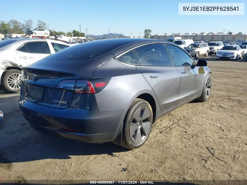 2023 Tesla Model 3 Long Range Dual Motor All-Wheel Drive VIN: 5YJ3E1EB2PF628541 Lot: 40800967